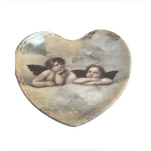 The Bradford Exchange Heart-Shaped Angel Plate with Gold Accents